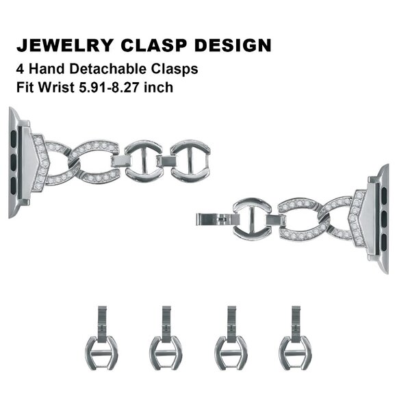 NEW Luxury adjustable Strap Chain Stainless Band For Apple Watch - Picture 7 of 7